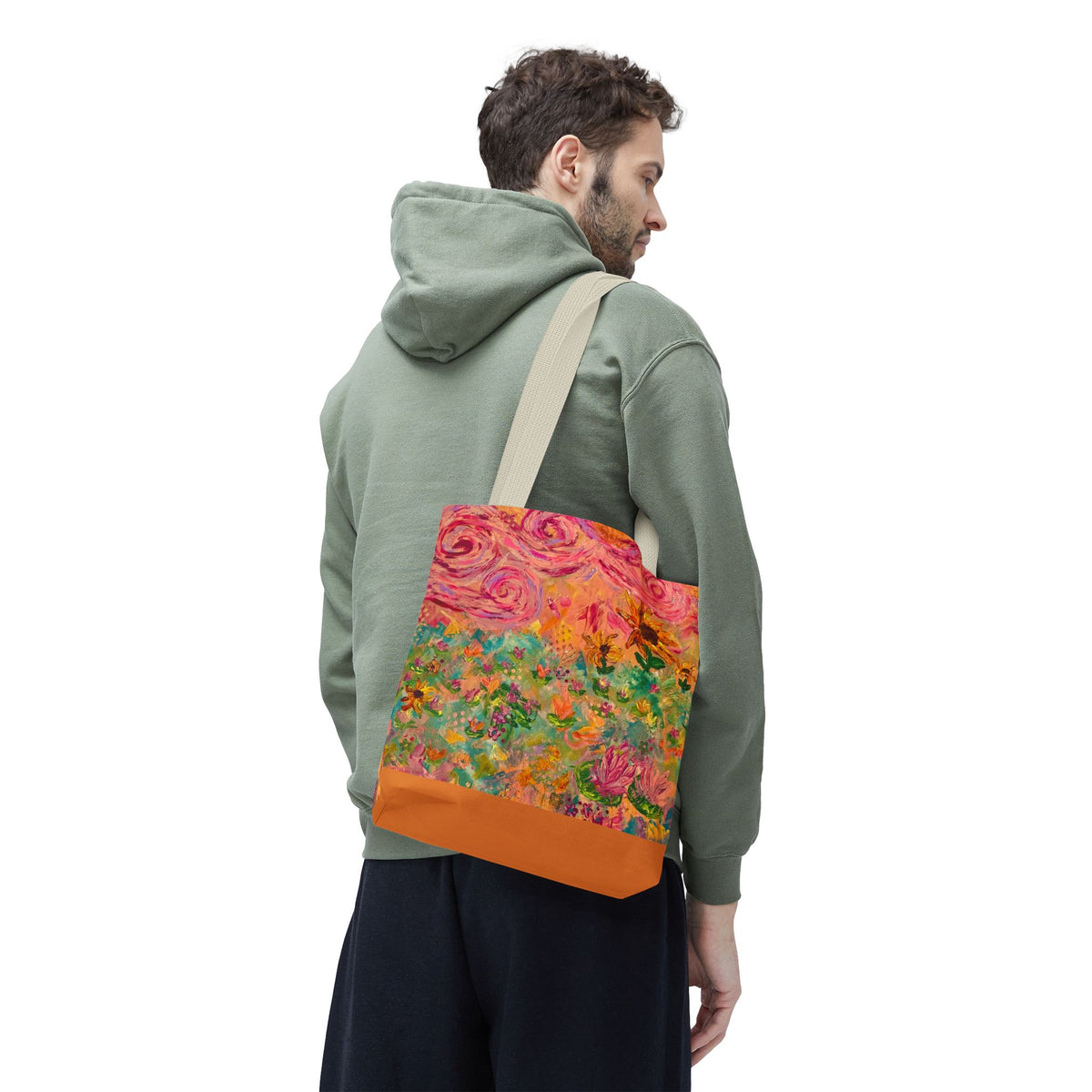 Floral Art Tote Bag — Colorful Impressionist Garden Print