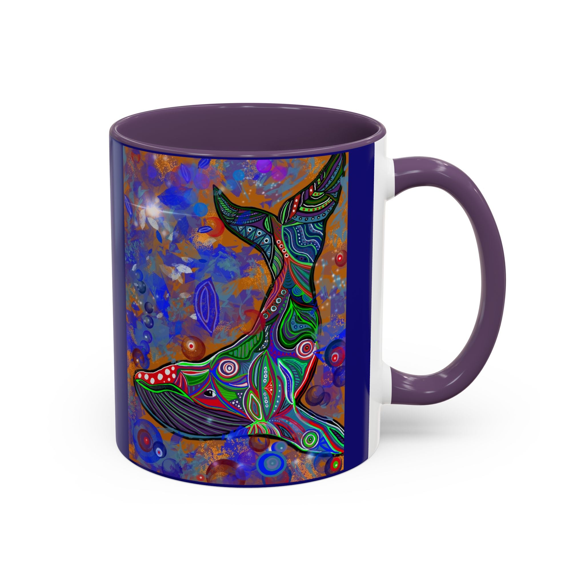 Colorful Whale Accent Coffee Mug