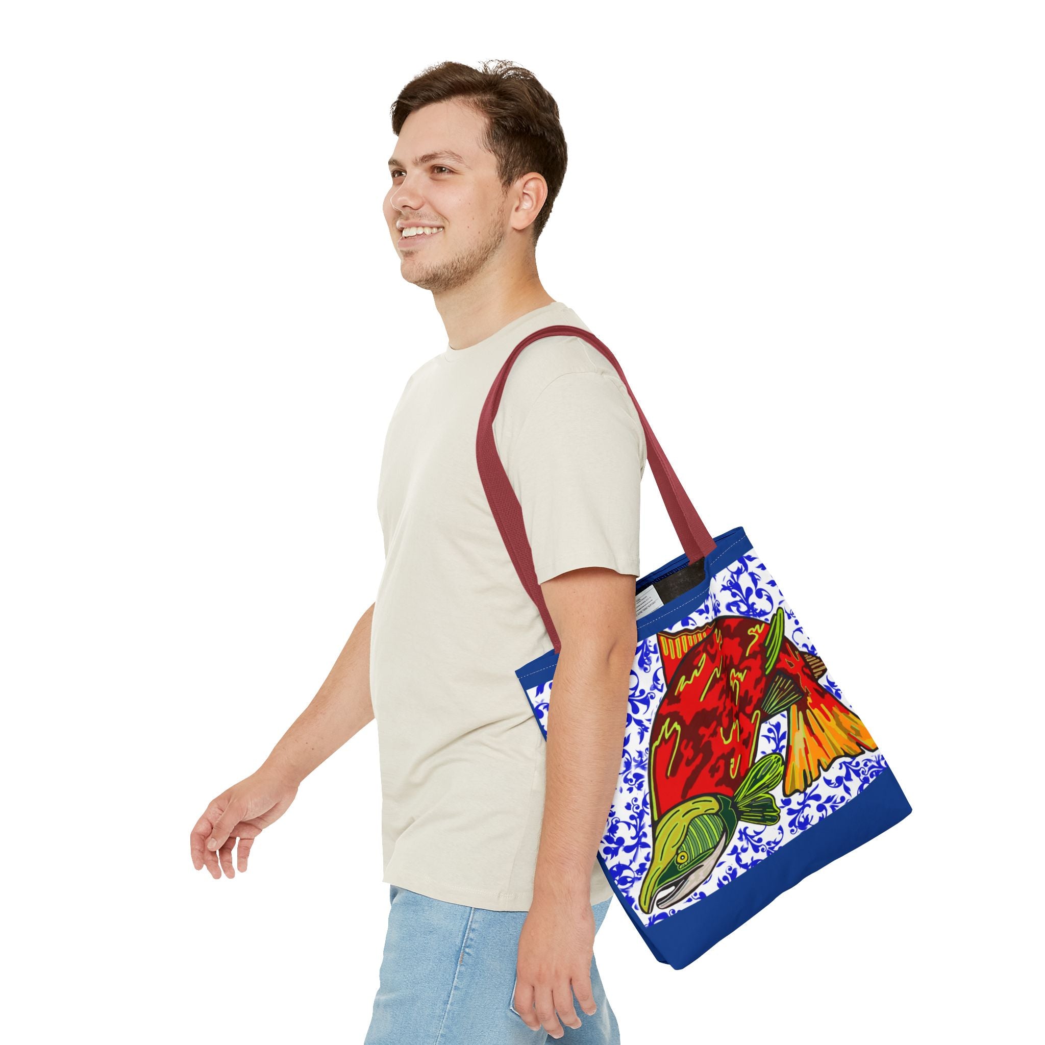 Vibrant Fish Design Tote Bag - Stylish & Functional Carryall