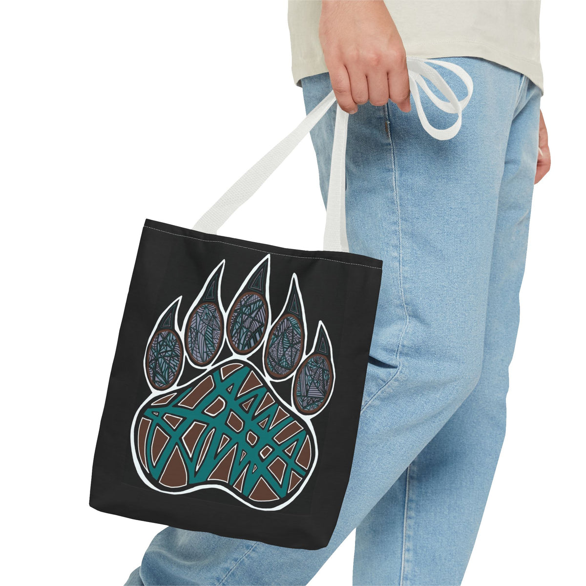 Bear Paw Abstract Art Tote Bag