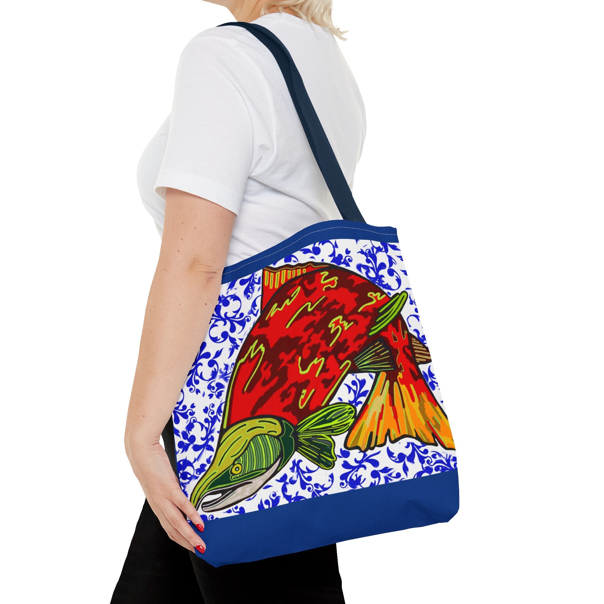 Vibrant Fish Design Tote Bag - Stylish & Functional Carryall