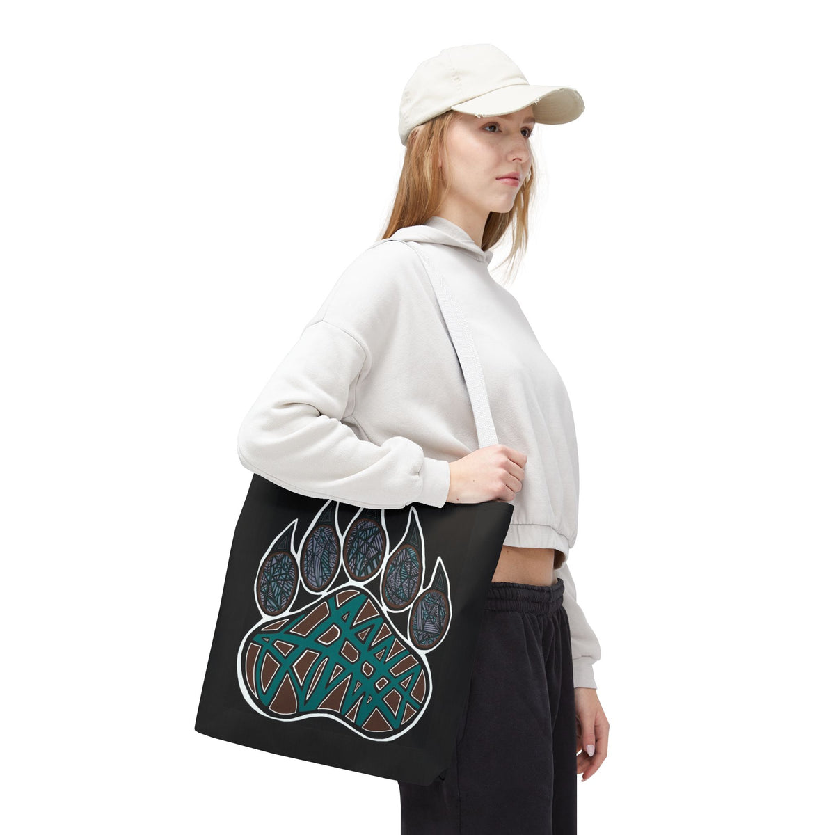 Bear Paw Abstract Art Tote Bag