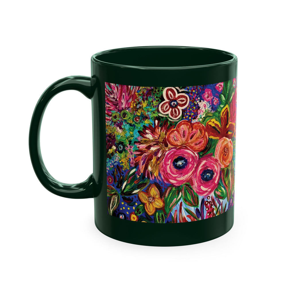 Vibrant Floral Garden Art Coffee Cup