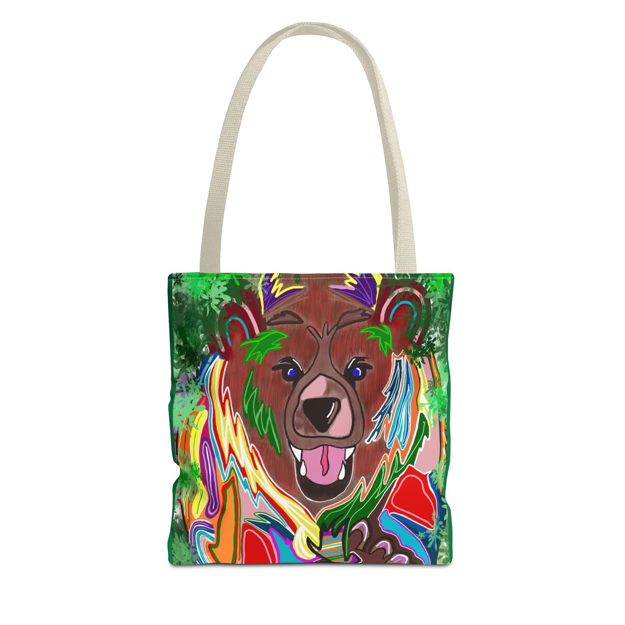 Colorful Bear Graphic Tote Bag - Eco-Friendly and Stylish