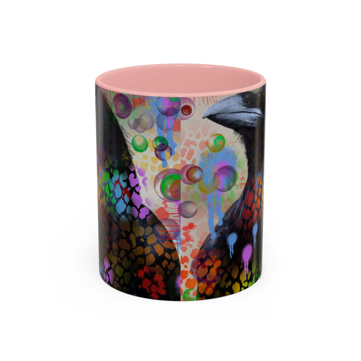 Crow Art Coffee Mug — Colorful Raven Accent Mug (11/15oz)