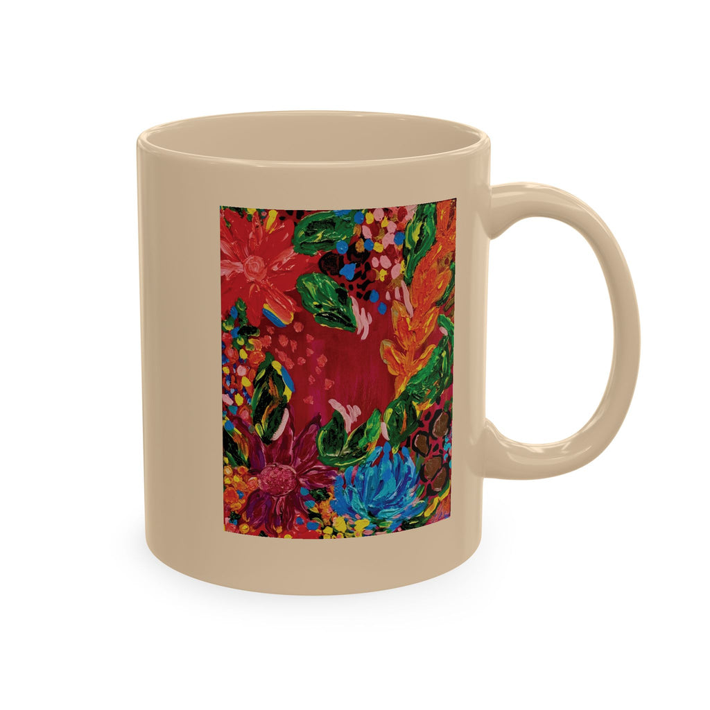 Floral Fiesta Ceramic Mug — Colorful Garden Art Coffee Cup