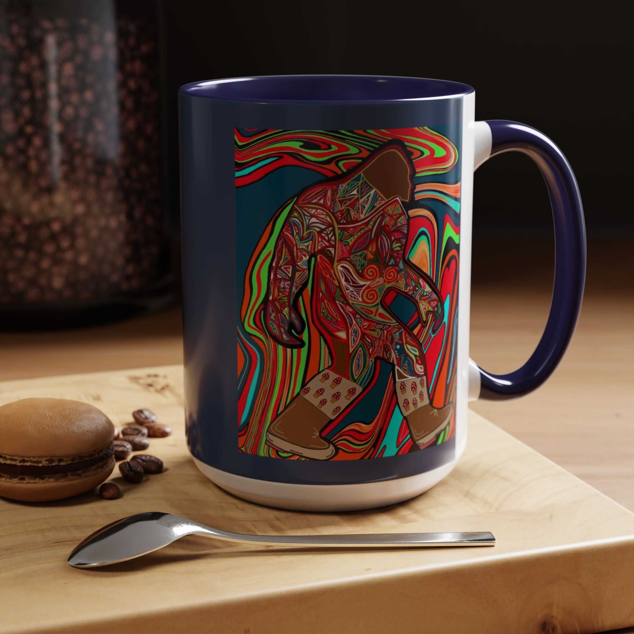 Bigfoot Wearing Mushroom Boots Coffee Mug
