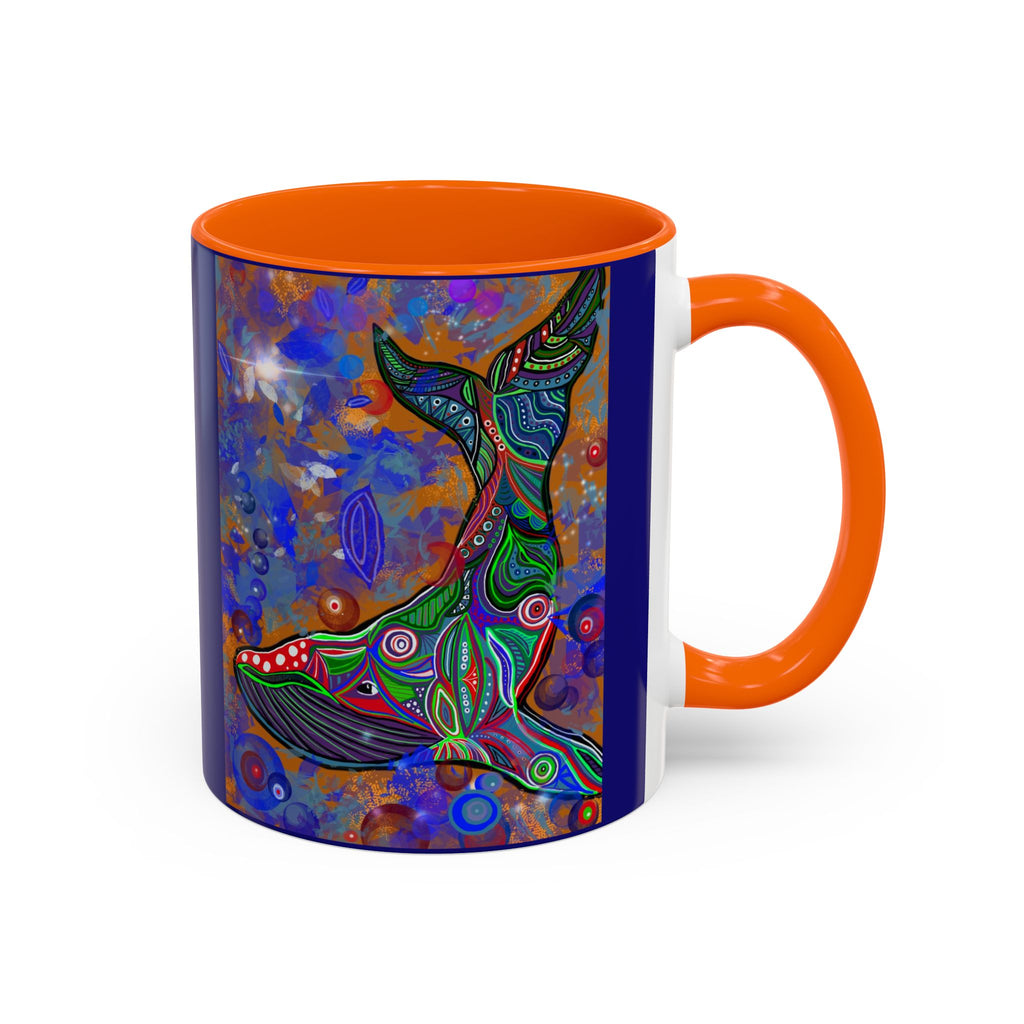Colorful Whale Accent Coffee Mug