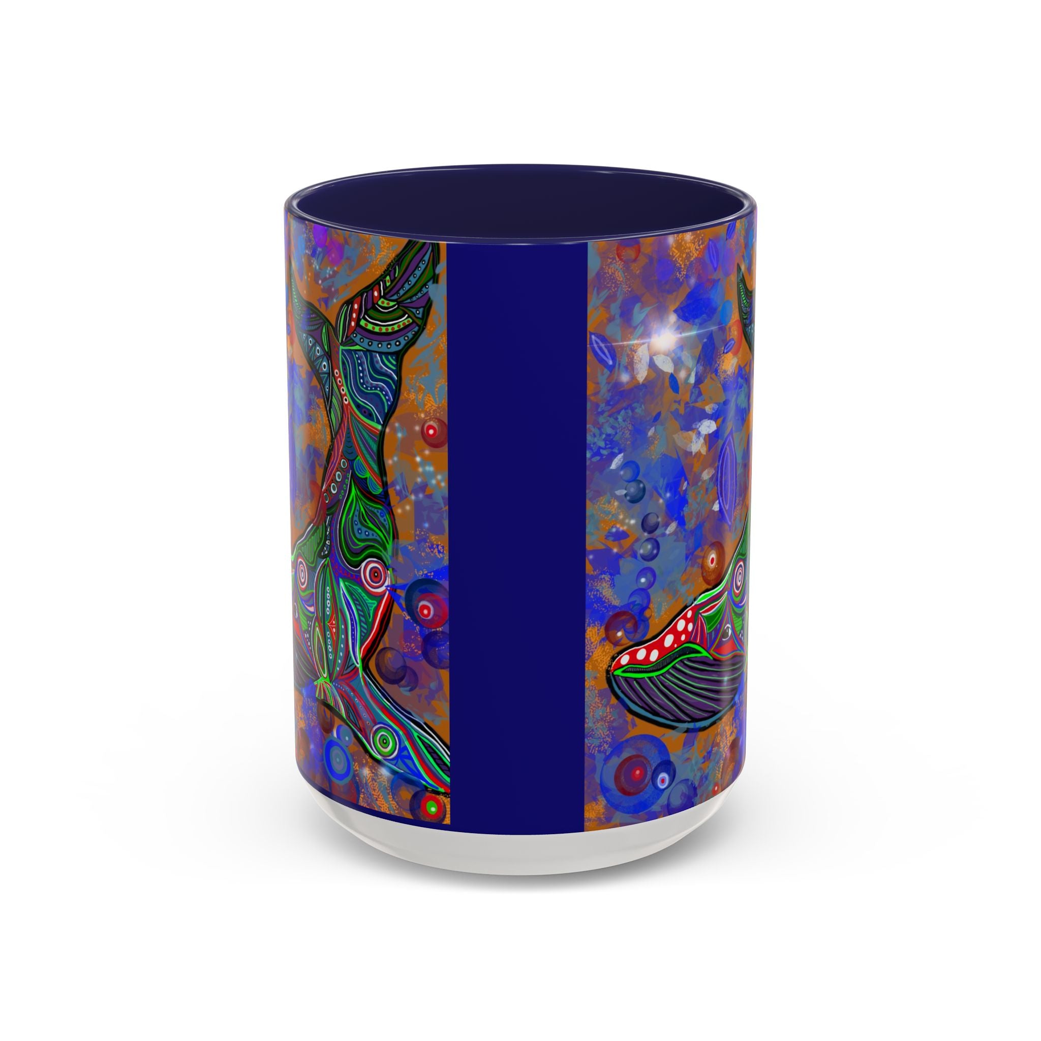 Colorful Whale Accent Coffee Mug