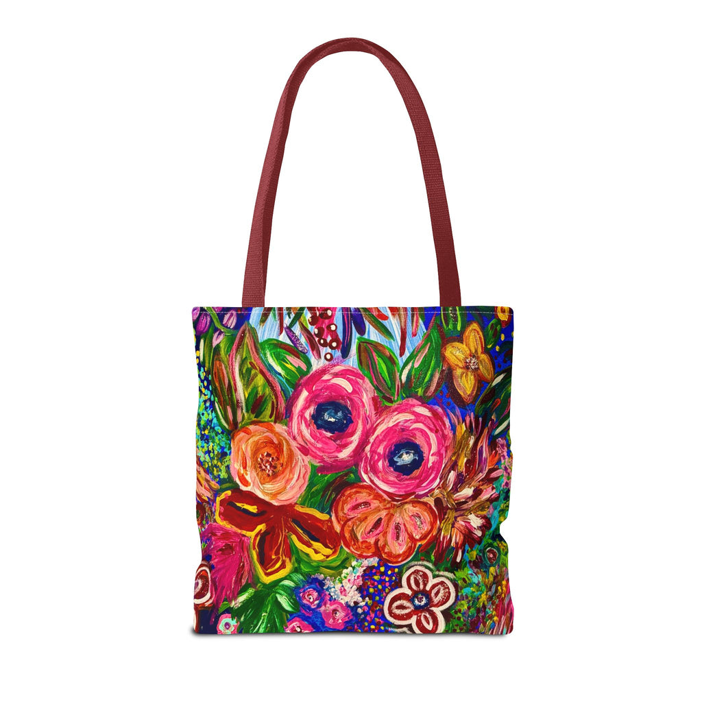 Floral Burst Tote Bag – Colorful Hand-Painted Garden Print AOP
