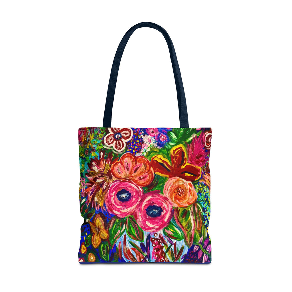 Floral Burst Tote Bag – Colorful Hand-Painted Garden Print AOP