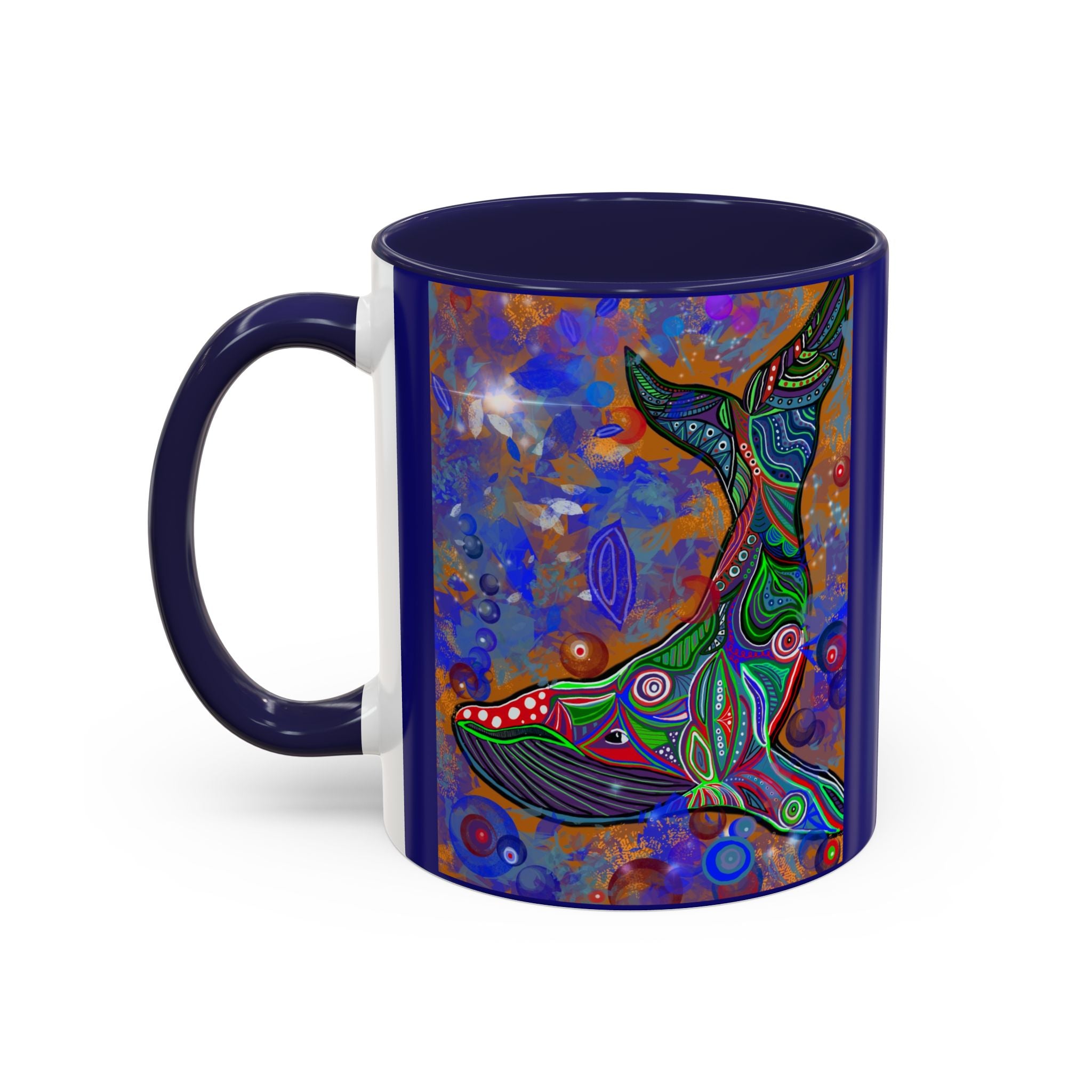 Colorful Whale Accent Coffee Mug