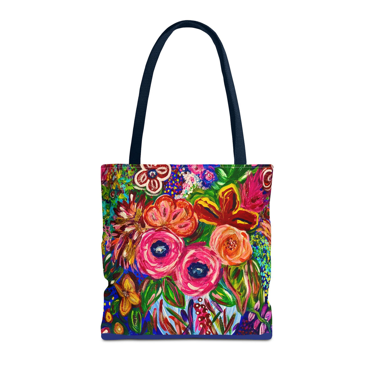 Floral Burst Tote Bag – Colorful Hand-Painted Garden Print AOP