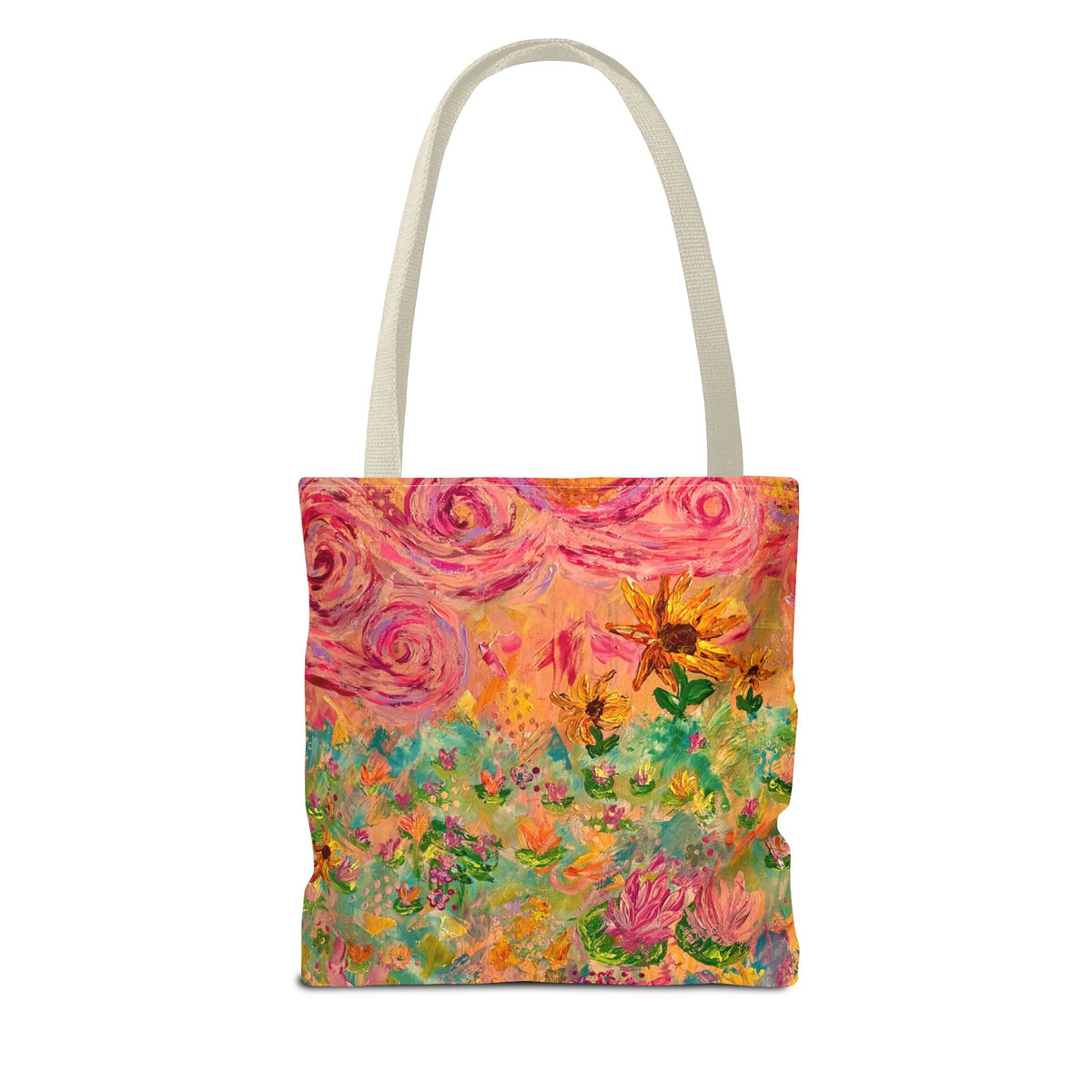 Floral Art Tote Bag — Colorful Impressionist Garden Print