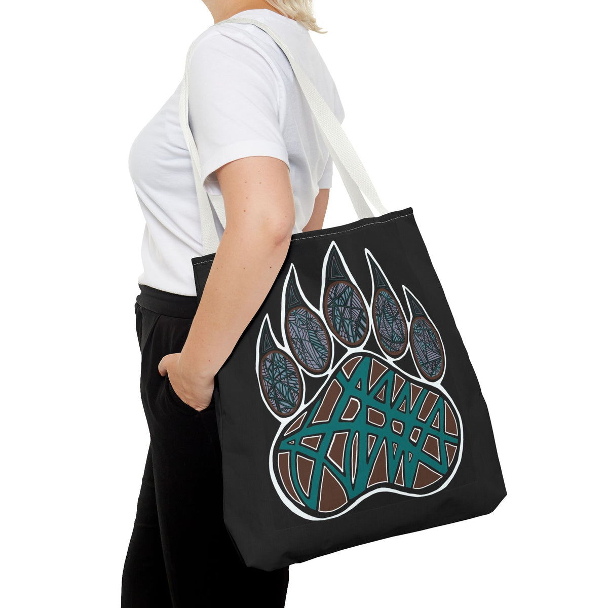 Bear Paw Abstract Art Tote Bag