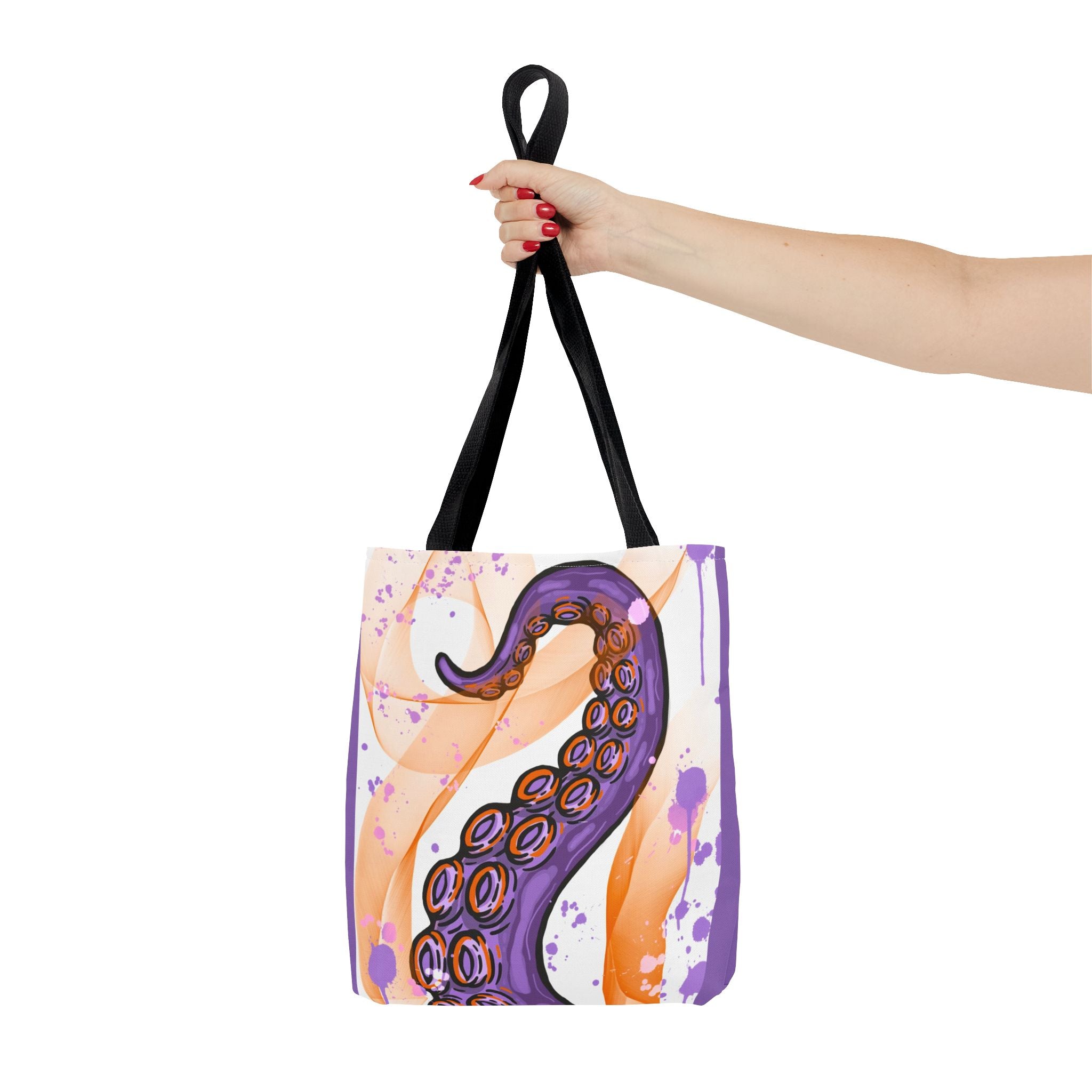 Vibrant Tentacle Art Tote Bag - Unique Purple Design for Ocean Lovers
