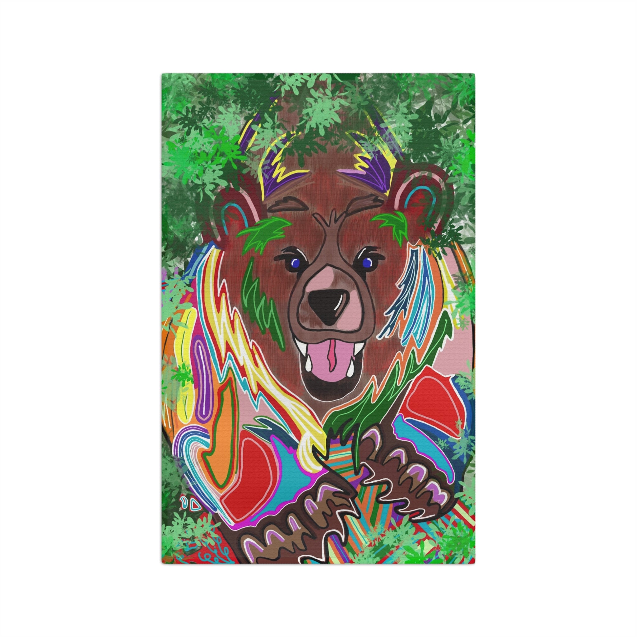 Colorful Bear Microfiber Tea Towel