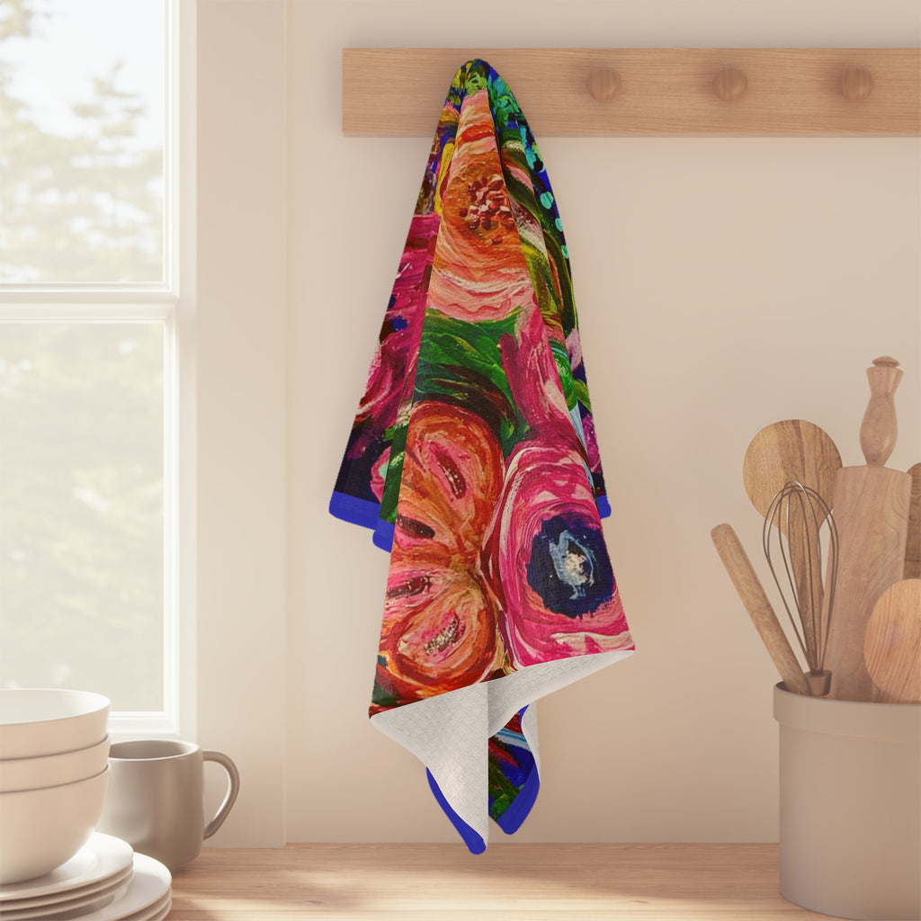 Vibrant Floral Microfiber Tea Towel