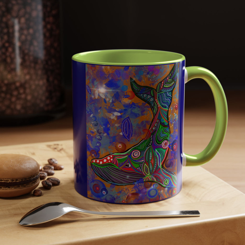 Colorful Whale Accent Coffee Mug