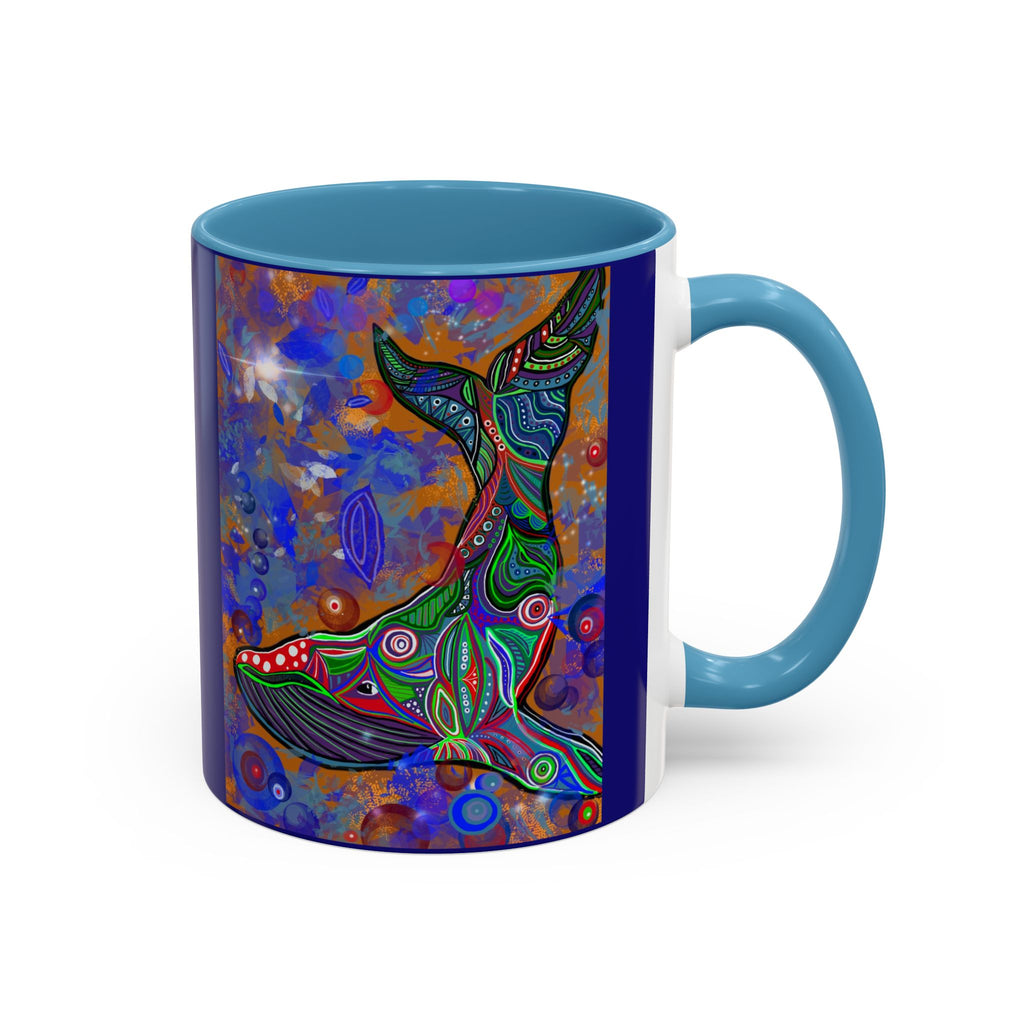 Colorful Whale Accent Coffee Mug