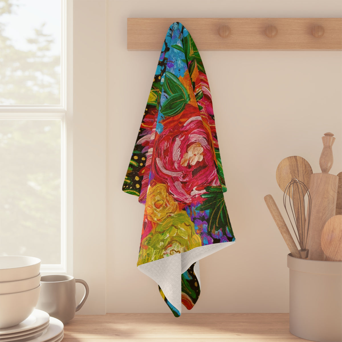 Floral Burst Microfiber Tea Towel
