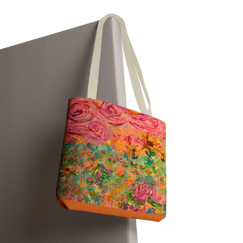 Floral Art Tote Bag — Colorful Impressionist Garden Print