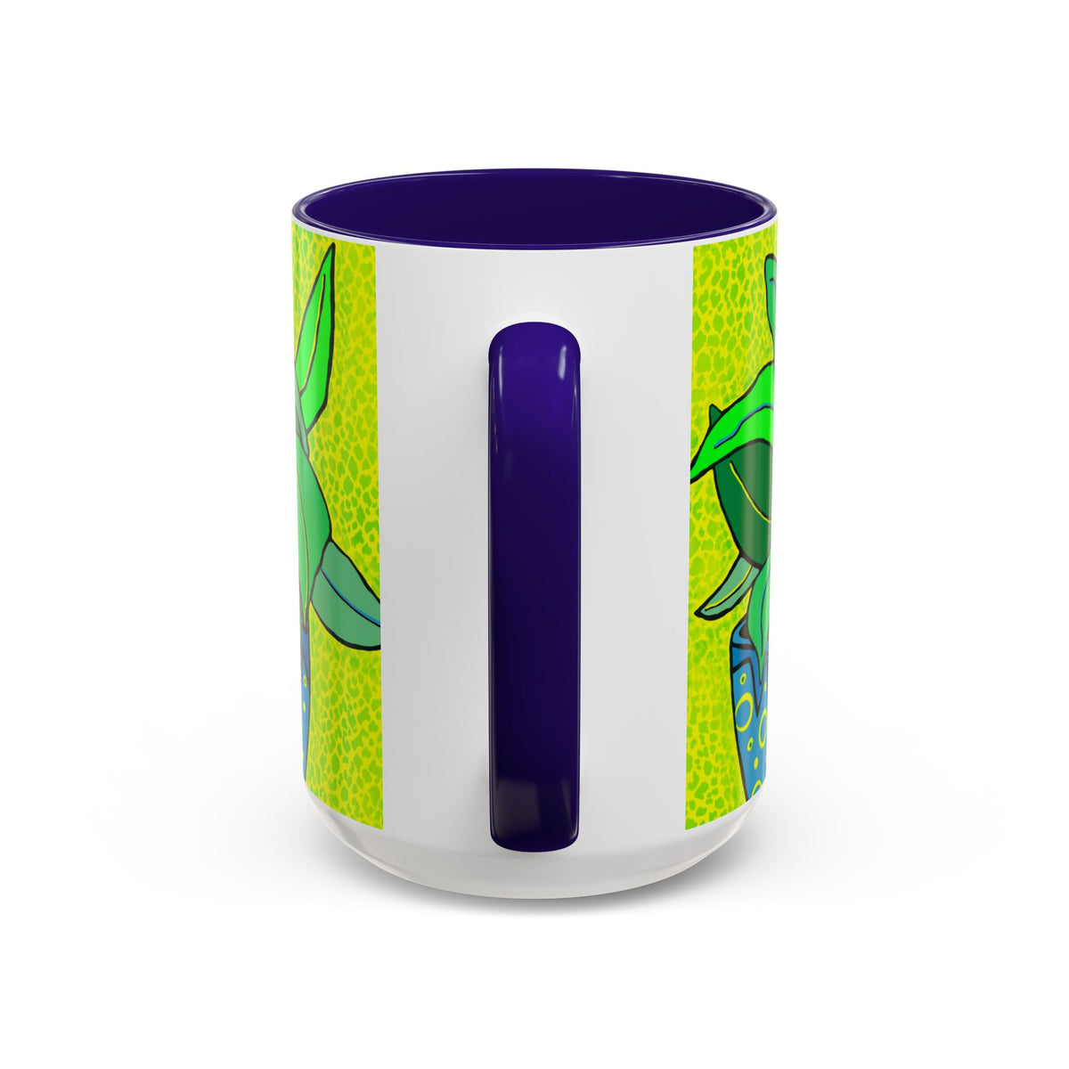 Green Potted Plant Ceramic Mug — Colorful Botanical Coffee Cup (11oz/15oz)