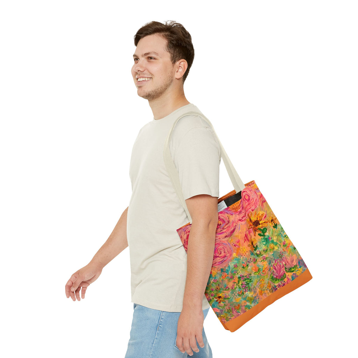 Floral Art Tote Bag — Colorful Impressionist Garden Print