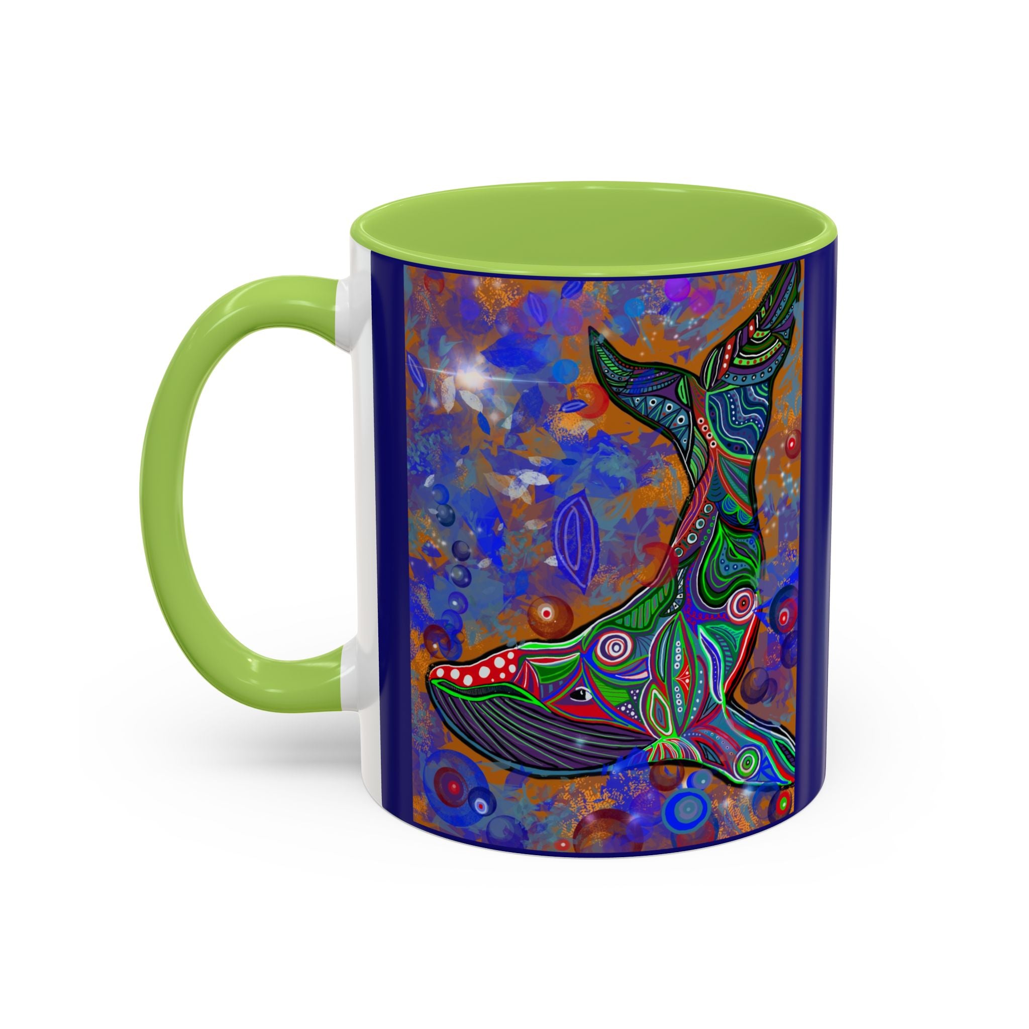 Colorful Whale Accent Coffee Mug