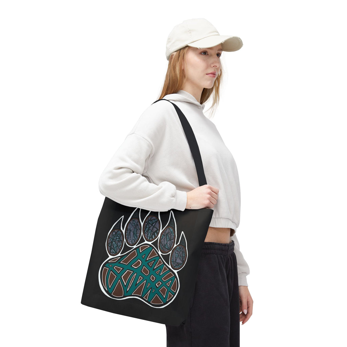 Bear Paw Abstract Art Tote Bag
