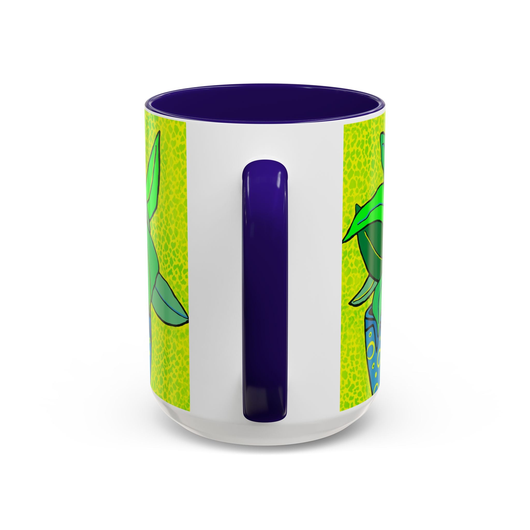 Green Potted Plant Ceramic Mug — Colorful Botanical Coffee Cup (11oz/15oz)