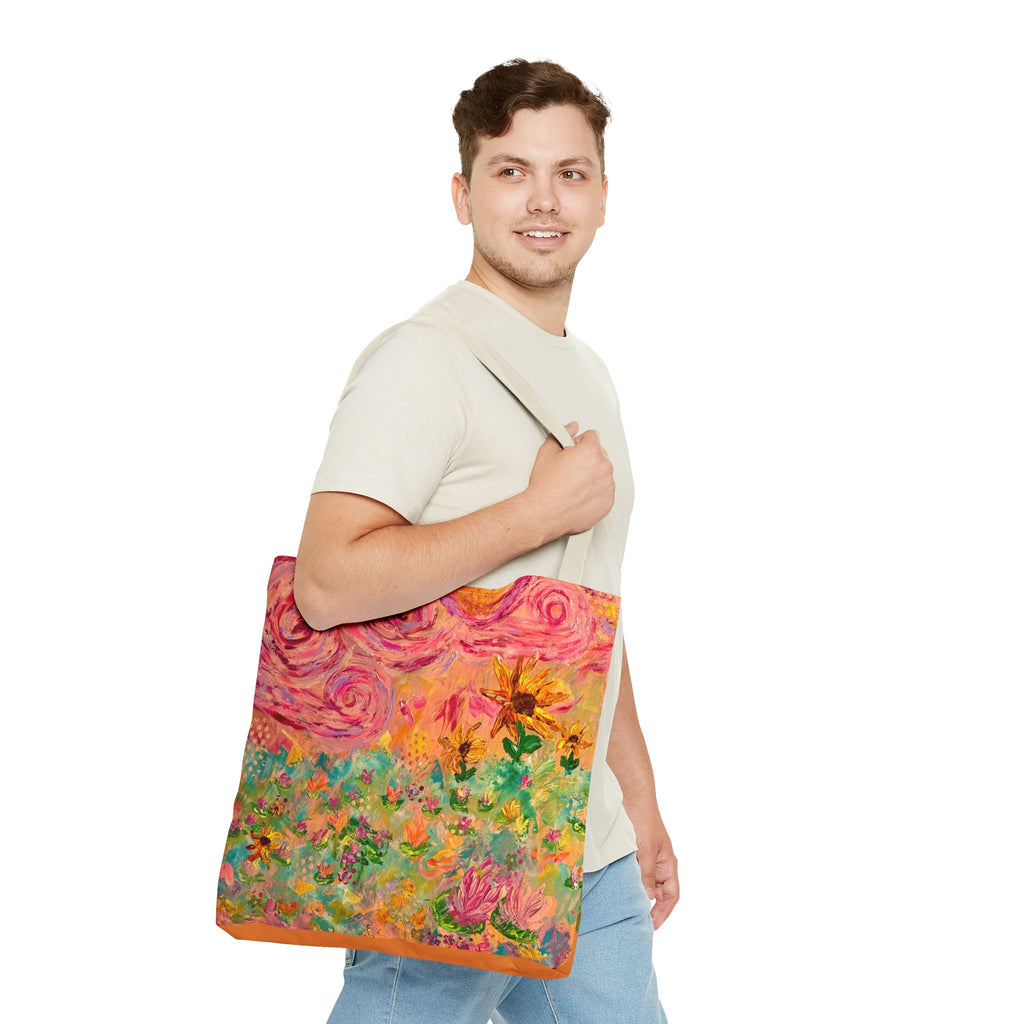 Floral Art Tote Bag — Colorful Impressionist Garden Print