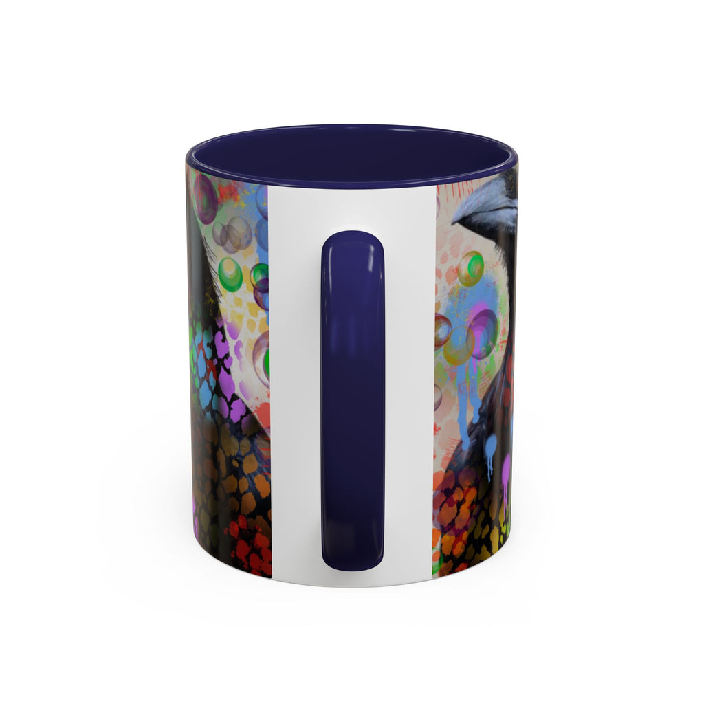 Crow Art Coffee Mug — Colorful Raven Accent Mug (11/15oz)