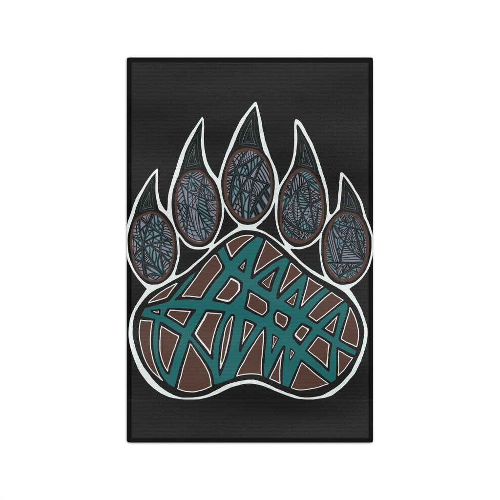 Black Geometric Bear Paw Print