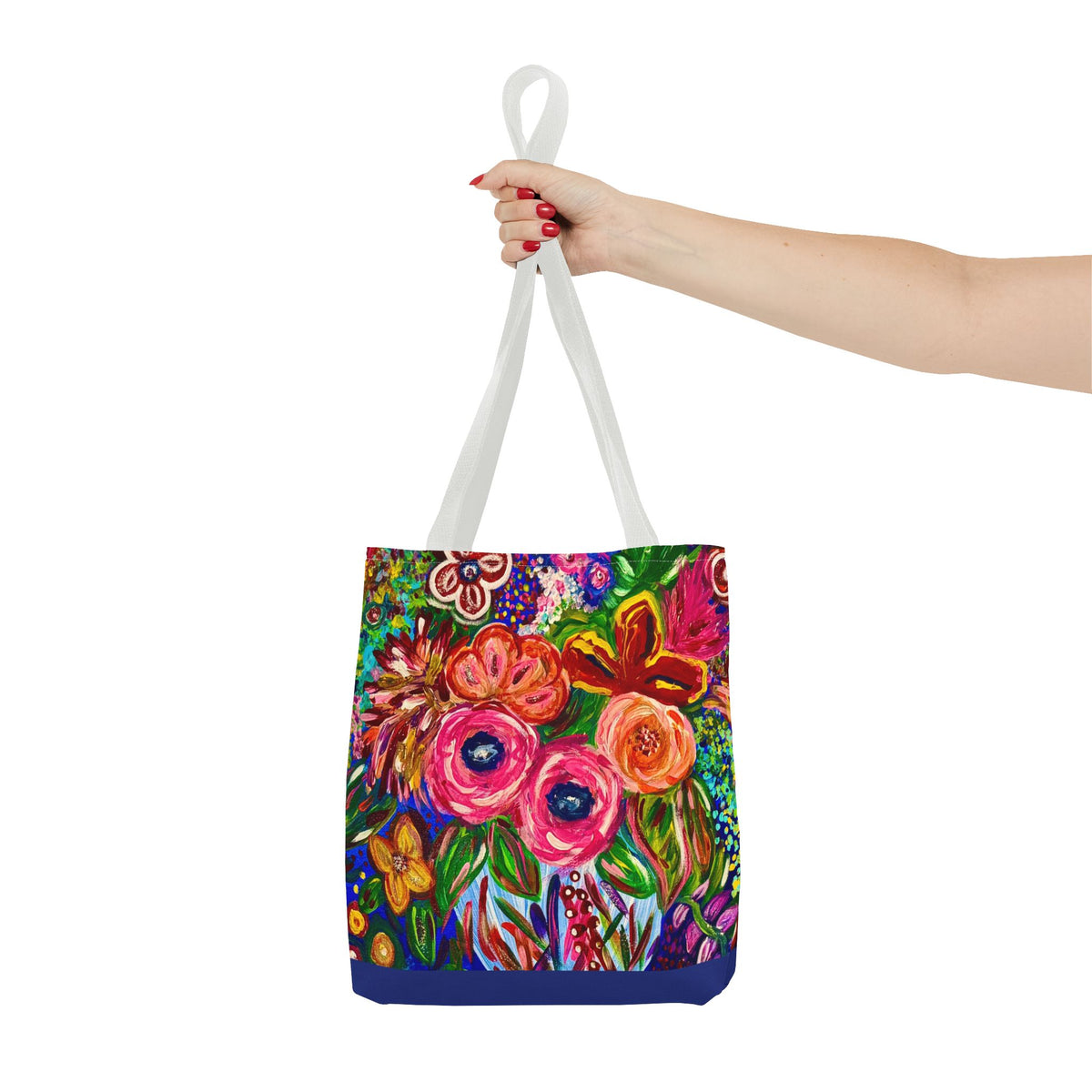 Floral Burst Tote Bag – Colorful Hand-Painted Garden Print AOP