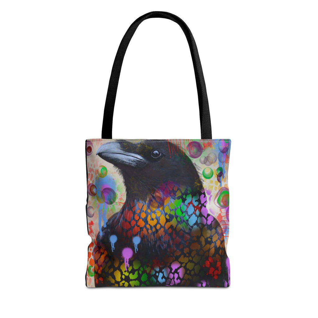Colorful Raven Tote Bag - Stylish Artful Design for Nature Enthusiasts