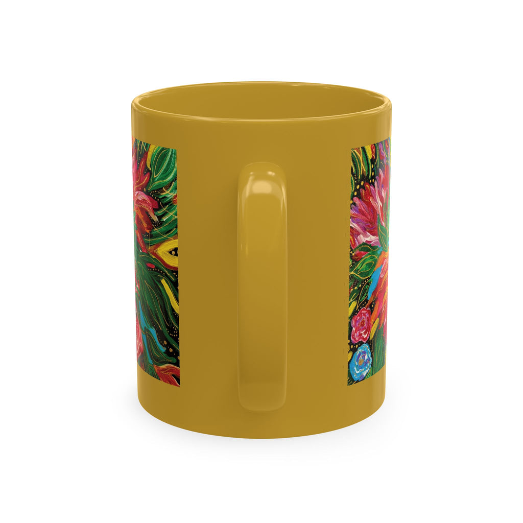 Vibrant Tropical Floral Traditional Ceramic Mug