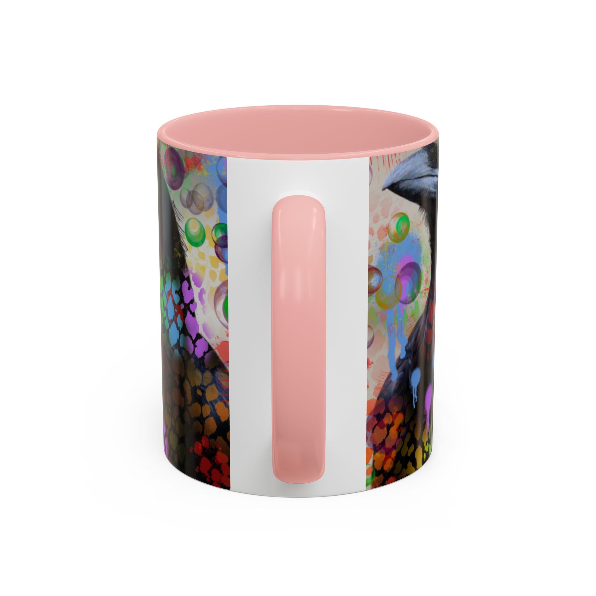 Crow Art Coffee Mug — Colorful Raven Accent Mug (11/15oz)