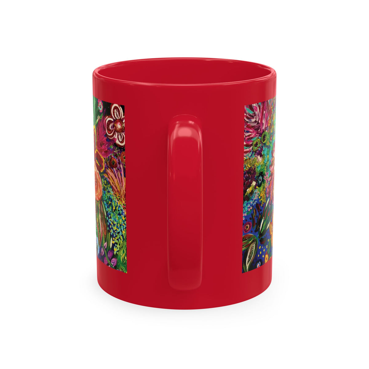 Vibrant Floral Garden Art Coffee Cup