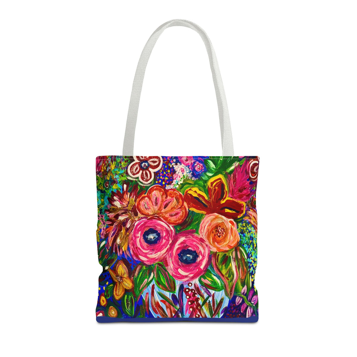 Floral Burst Tote Bag – Colorful Hand-Painted Garden Print AOP