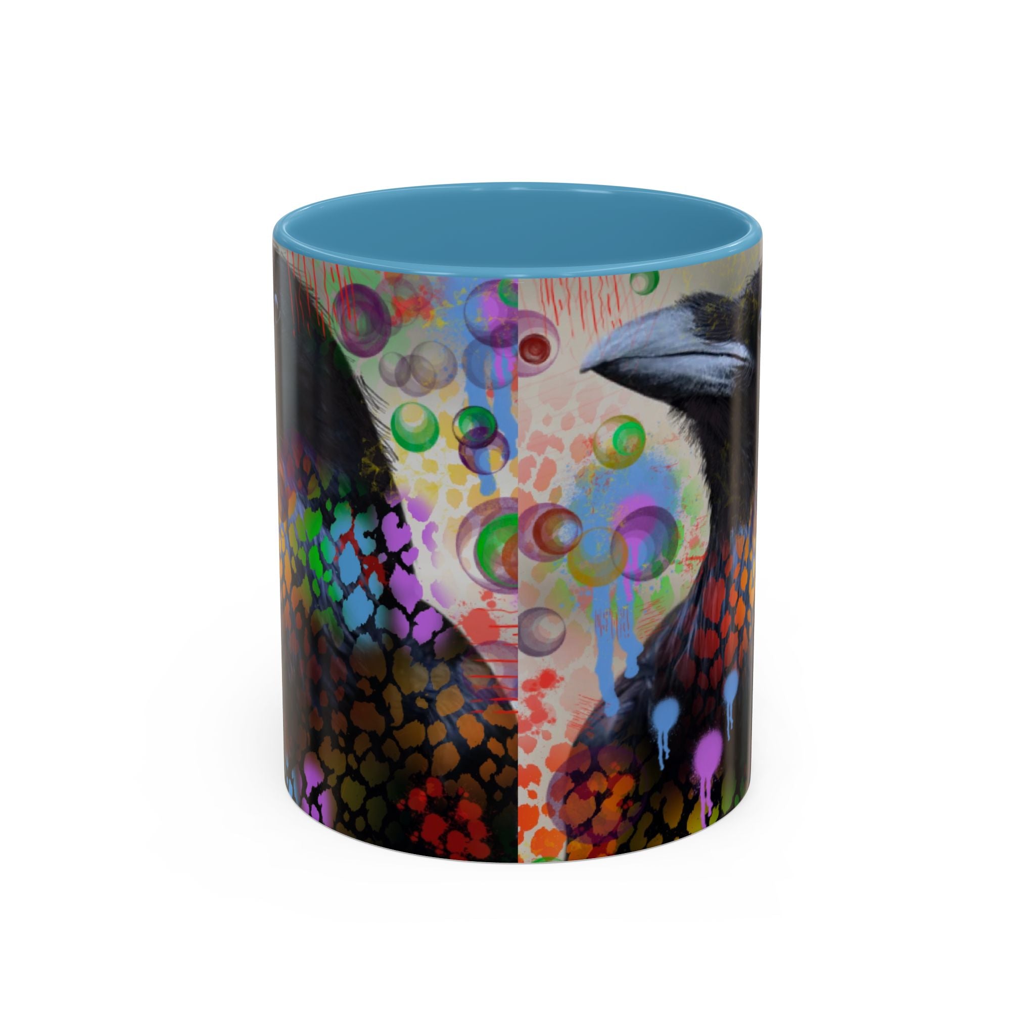 Crow Art Coffee Mug — Colorful Raven Accent Mug (11/15oz)
