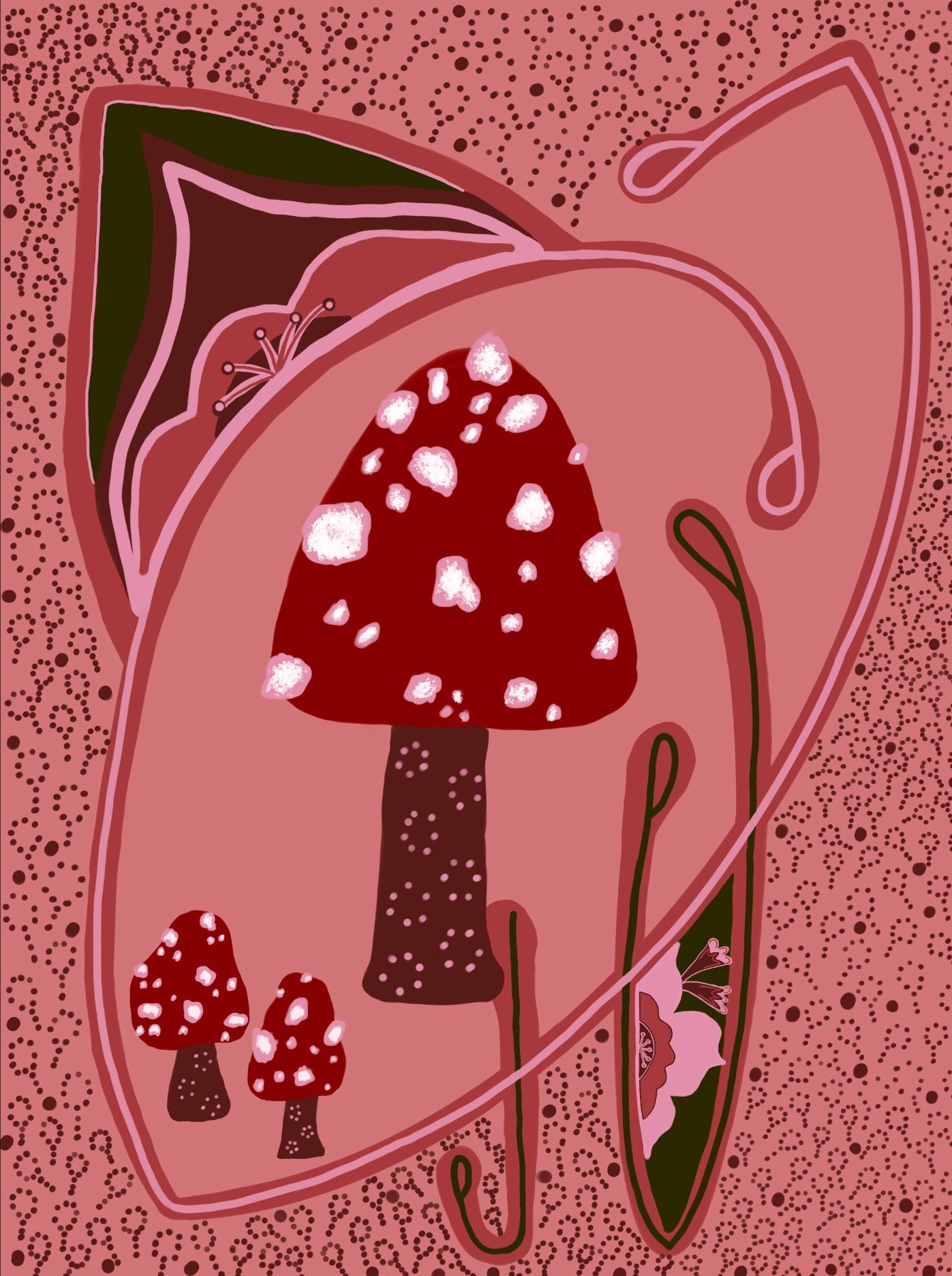 Art Nouveau Mushroom Print
