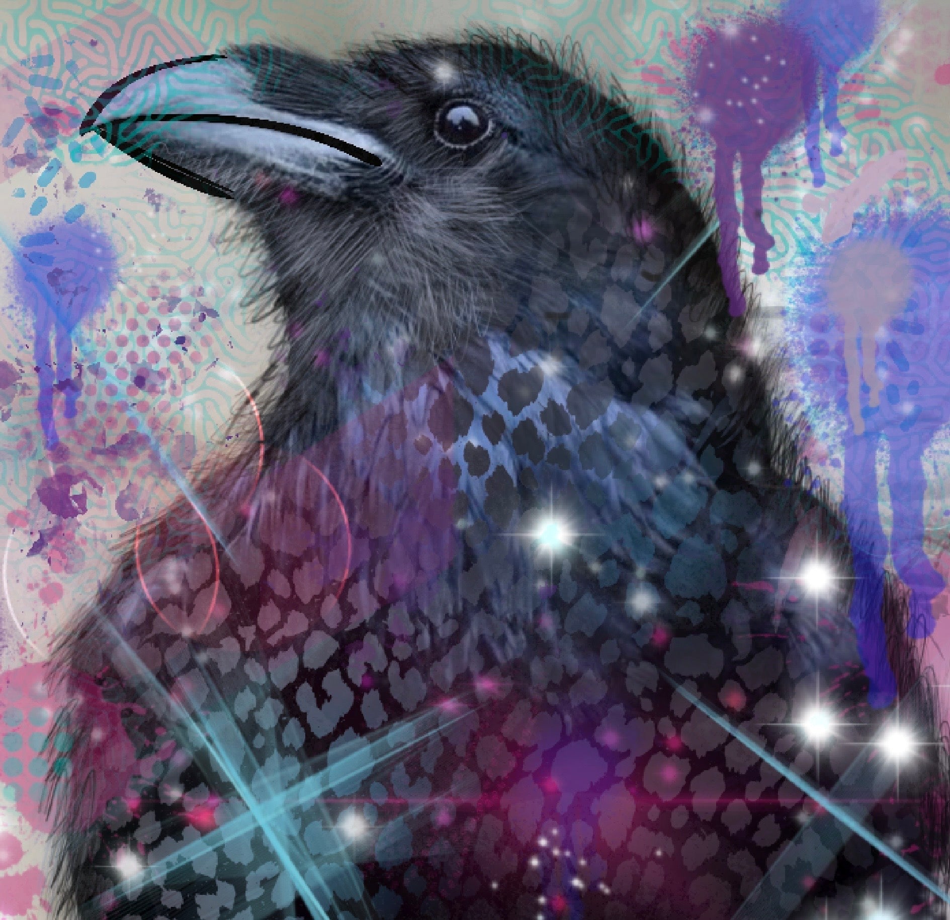Raven-purple abstract background